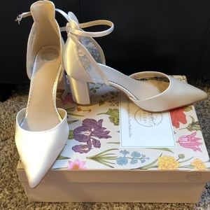 Ivory closed toe heels